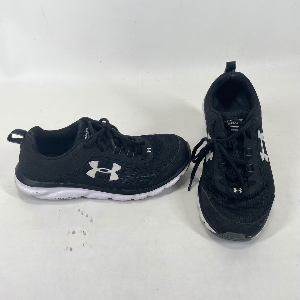 Under Armour Charged Assert 8 Womens Running Shoes Black White 3022645-001 9.5